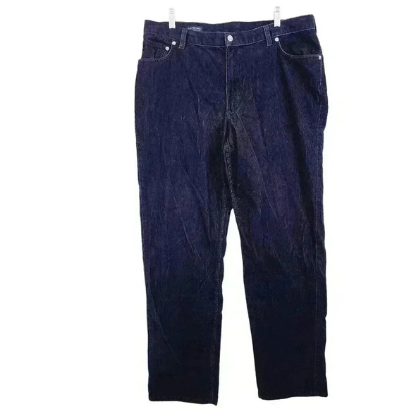 Lands End Traditional Fit Mens Corduroy Pants 38x 32 Waist Tapered Leg Dark Blue - Picture 1 of 8